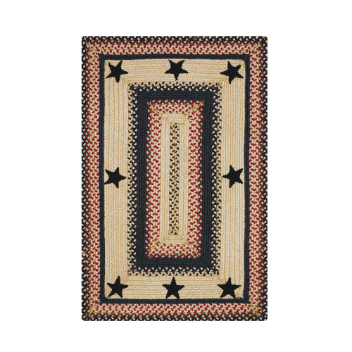 5' x 8' Rectangle Primitive Star Gloucester Jute Braided Rug (514752)