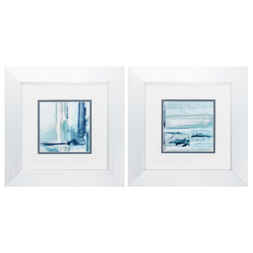 14" X 14" Silver Frame Miss The Sea (Set Of 2) (365205)