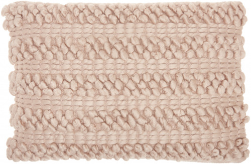 Rose Pink Pom-Pom Detailed Lumbar Pillow (386052)
