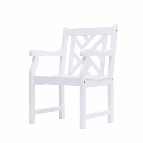White Patio Armchair With Diagonal Design (389998)
