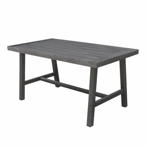 Dark Grey Dining Table With Leg Support (390032)