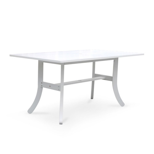 White Dining Table With Curved Legs (390038)