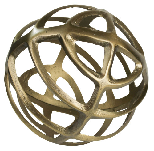 Gold Metal Geometric Sphere (390125)