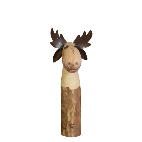 Petite Wood And Metal Moose Sculpture (390164)