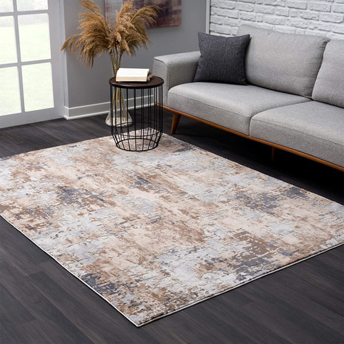 3' X 5' Beige And Ivory Abstract Area Rug (390463)