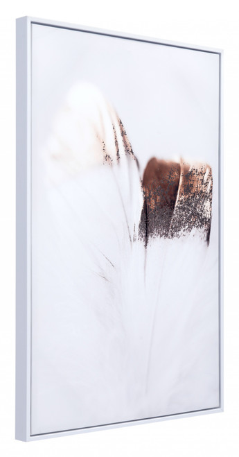 Gold And White Lone Feather Painting (391707)