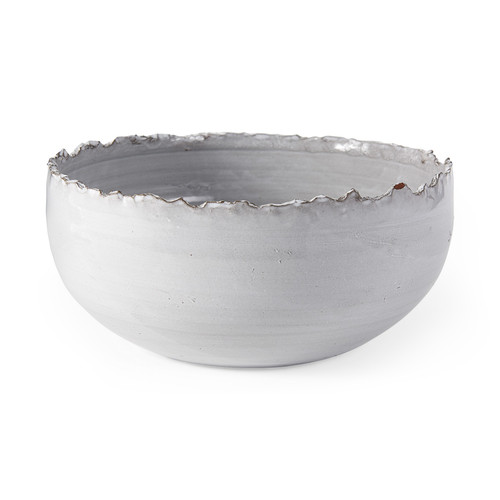Artisan Gray White Ceramic Centerpiece Bowl (392177)