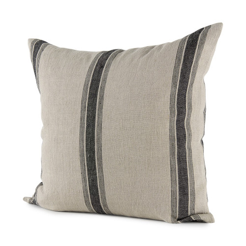 Beige And Black Striped Pillow Cover (392298)