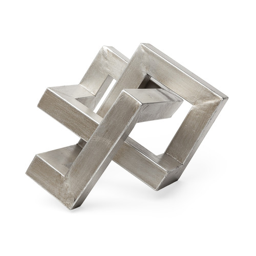 Silver Metal Link Abstract Sculpture (392387)