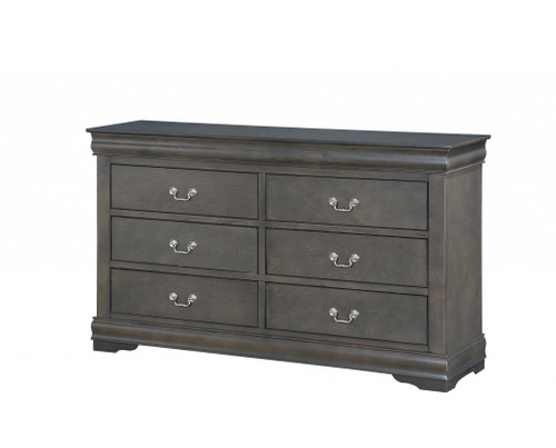 15" X 57" X 33" Dark Gray Wood Dresser (347121)