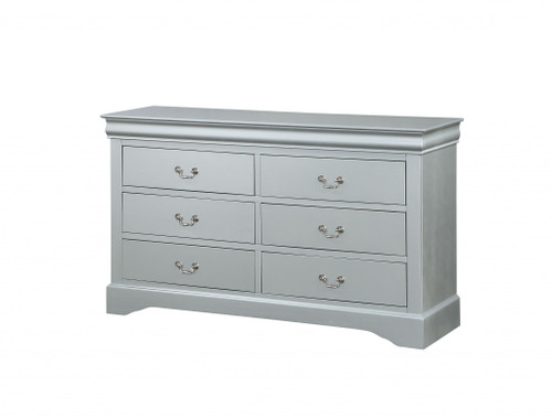 15" X 57" X 33" Platinum Wood Dresser (347113)