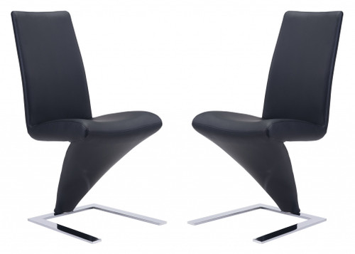 Set Of Two Modern Black Dining Chairs (394632)