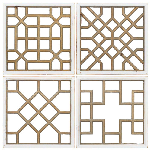 16" X 16" Wooden Deco Squares (Set Of 4) (365976)