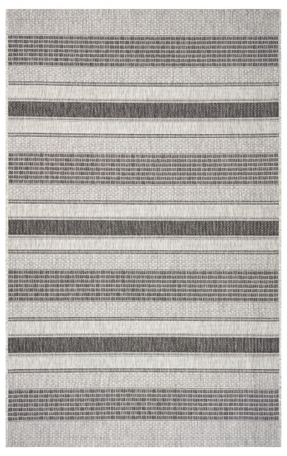 8' X 10' Gray Stripe Indoor Outdoor Area Rug (396232)