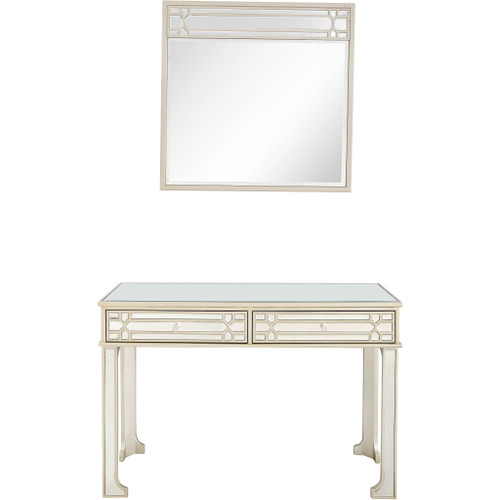 Champagne Finish Mirror And Console Table (396829)