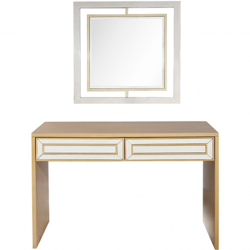 Antiqued Gold Finish Mirror And Console Table (396841)