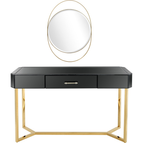 Black And Gold Mirror And Console Table (396854)