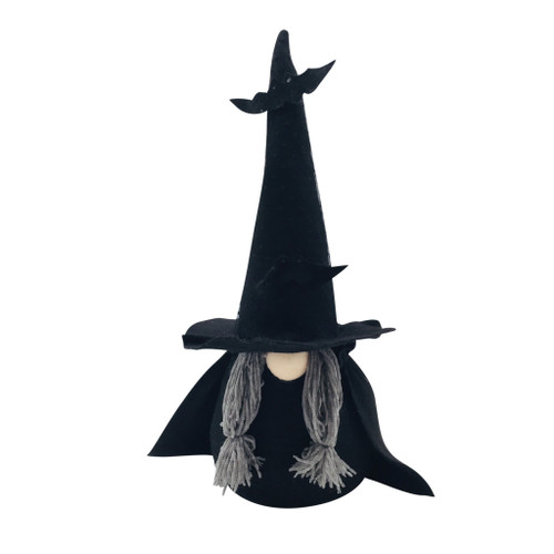 Spooky Black Bat Halloween Witch Gnome (397135)