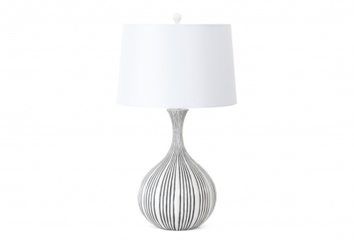 Set Of 2 White And Gray Modern Table Lamps (397254)
