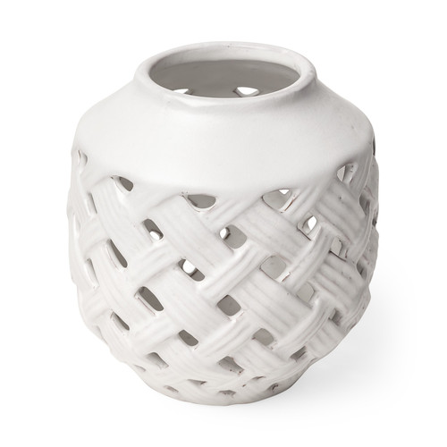 White Ceramic Latticed Vase (397556)