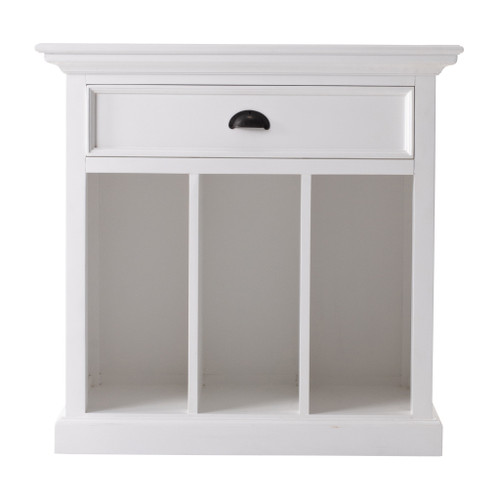 Classic White Large Nightstand With Dividers (397621)