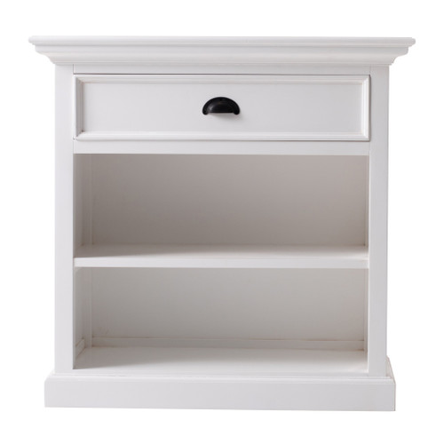 Classic White Large Nightstand With Shelves (397624)