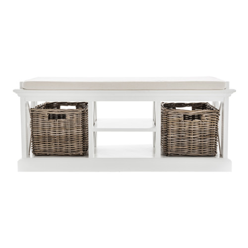 Classic White Bench And Basket Set (397794)