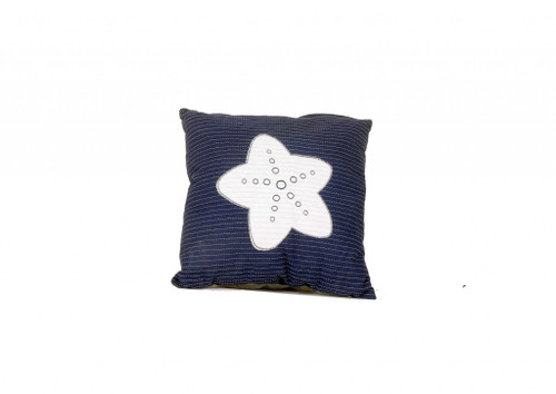16.5" X 16.5" X 5" Blue/White - Pillow With Star (364152)
