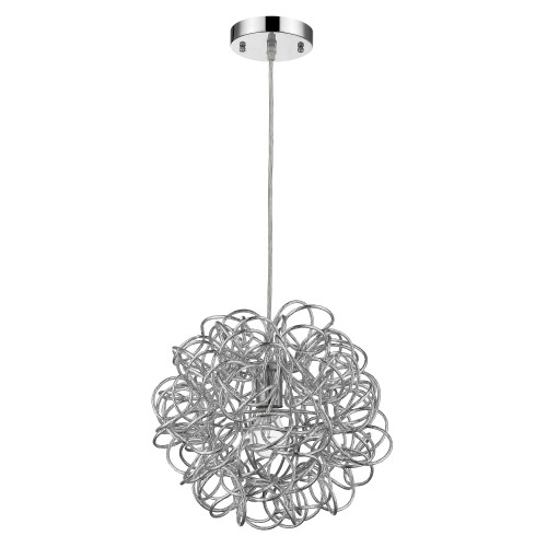 Mingle 1-Light Polished Chrome Pendant With Faceted Chrome Aluminum Wire Shade (398305)