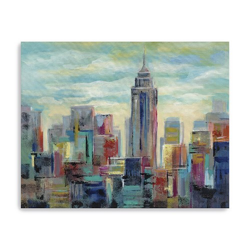 20" X 16" Vibrant Nyc Skyline Canvas Wall Art (399090)