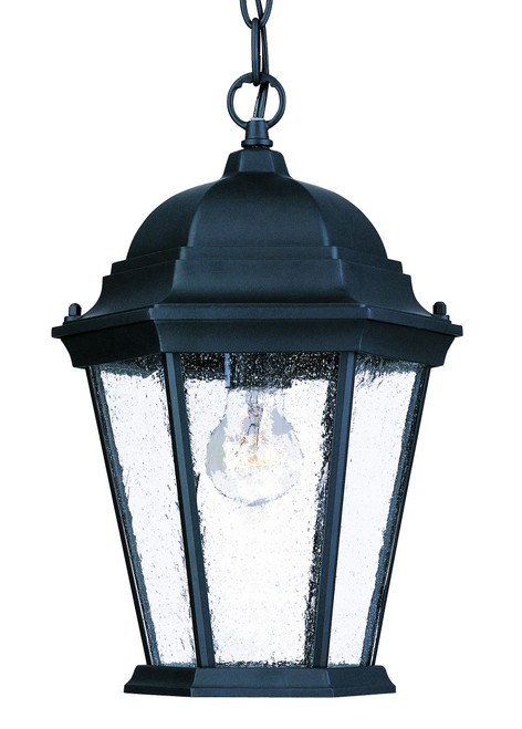 Richmond 1-Light Matte Black Hanging Light With Seeded Glass (399190)
