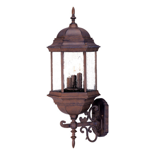 Madison 3-Light Burled Walnut Wall Light With Seeded Glass (399205)