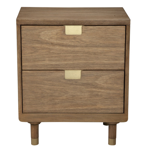 Sandy Brown And Gold 2 Drawer Nightstand (399258)