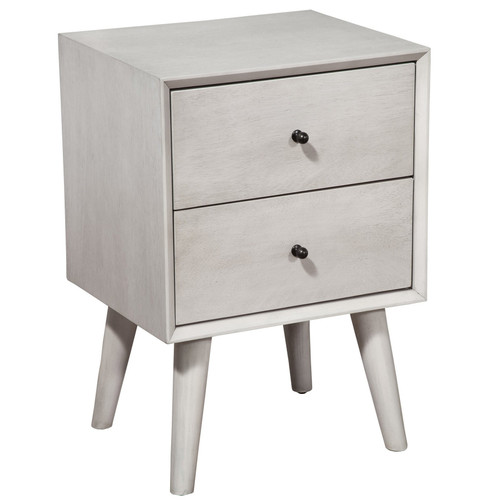 Gray Century Modern Wood 2 Drawer Nightstand (399264)
