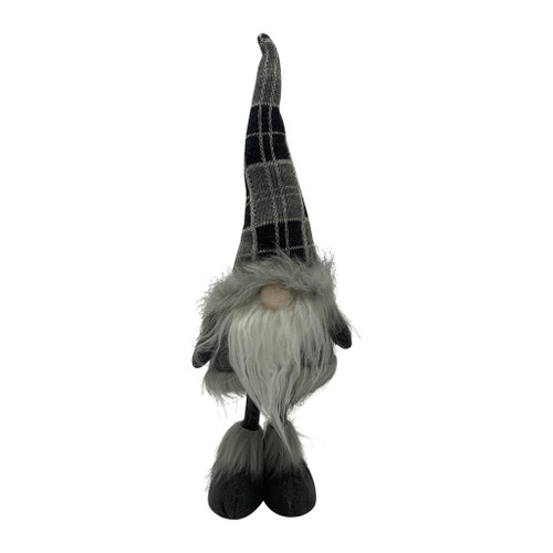 Grey And Black Plaid Standing Gnome (399310)