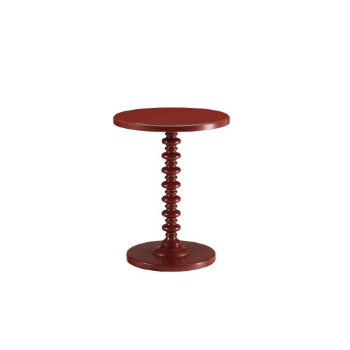17" X 17" X 22" Red Solid Wood Leg Side Table (286296)