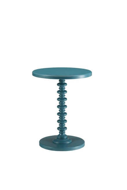 17" X 17" X 22" Teal Solid Wood Leg Side Table (286295)