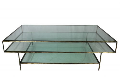 Clear Glass Triple Layered Coffee Table (400869)