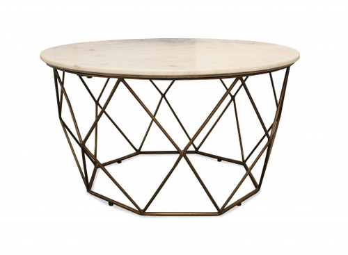 Round Mable And Iron Geometric Coffee Table (400885)