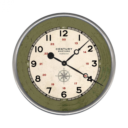 18" Rustic Century Shipyard Compass Wall Clock (401561)