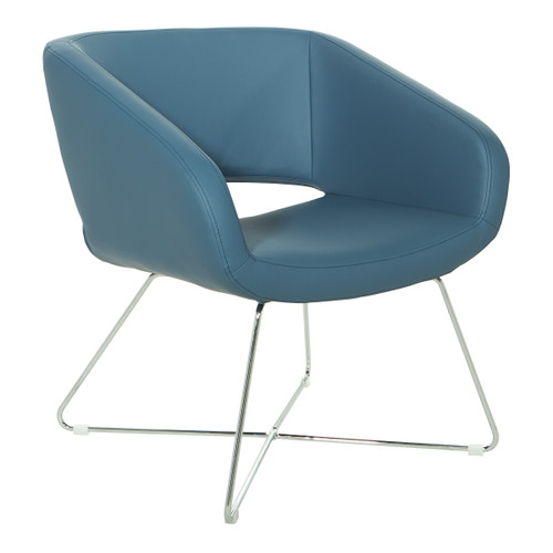 Faux Leather Lounge Chair - Blue (LRL-R105)
