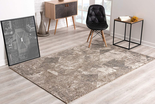 5' X 8' Ivory Distressed Diamonds Area Rug (394124)