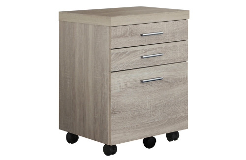 17.75" X 18.25" X 25.25" Natural, Black, Particle Board, 3 Drawers - Filing Cabinet (333353)