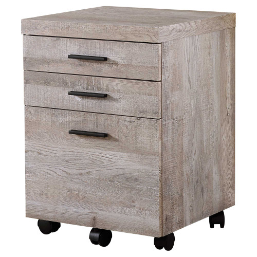 17.75" X 18.25" X 25.25" Taupe, Particle Board, 3 Drawers - Filing Cabinet (333503)