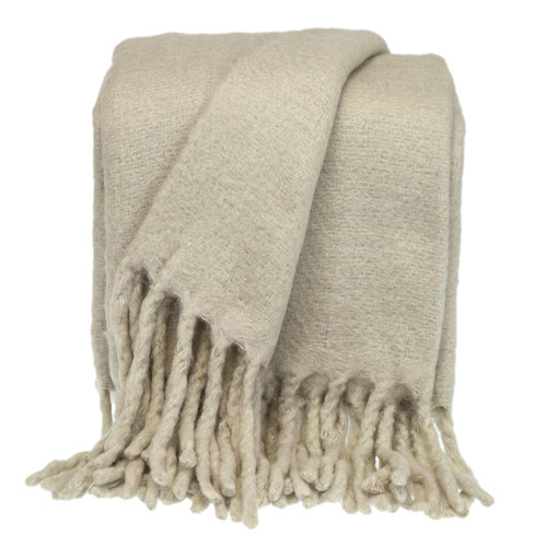 Luxury Beige Handloomed Throw Blanket (402964)