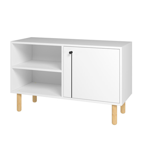 Iko White Modern Sideboard Open Cubbie Cabinet (403101)