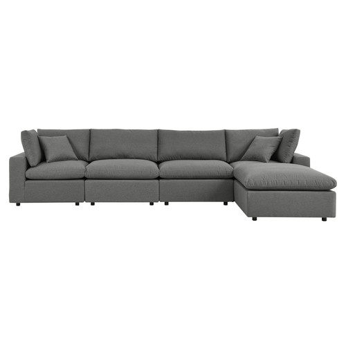Commix 5-Piece Outdoor Patio Sectional Sofa - Charcoal EEI-5583-CHA
