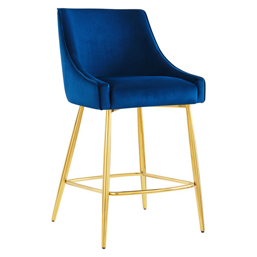 Discern Performance Velvet Counter Stool - Navy EEI-5474-NAV