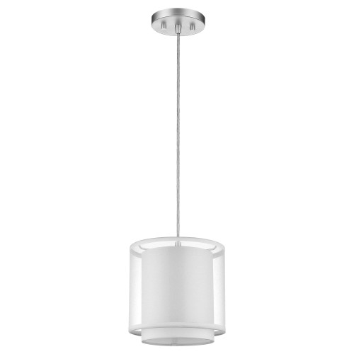 White Hanging Light With Fabric Shade (398038)