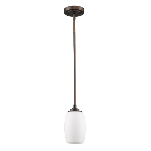 Bronze Hanging Light With Frosted Glass Shade (398216)